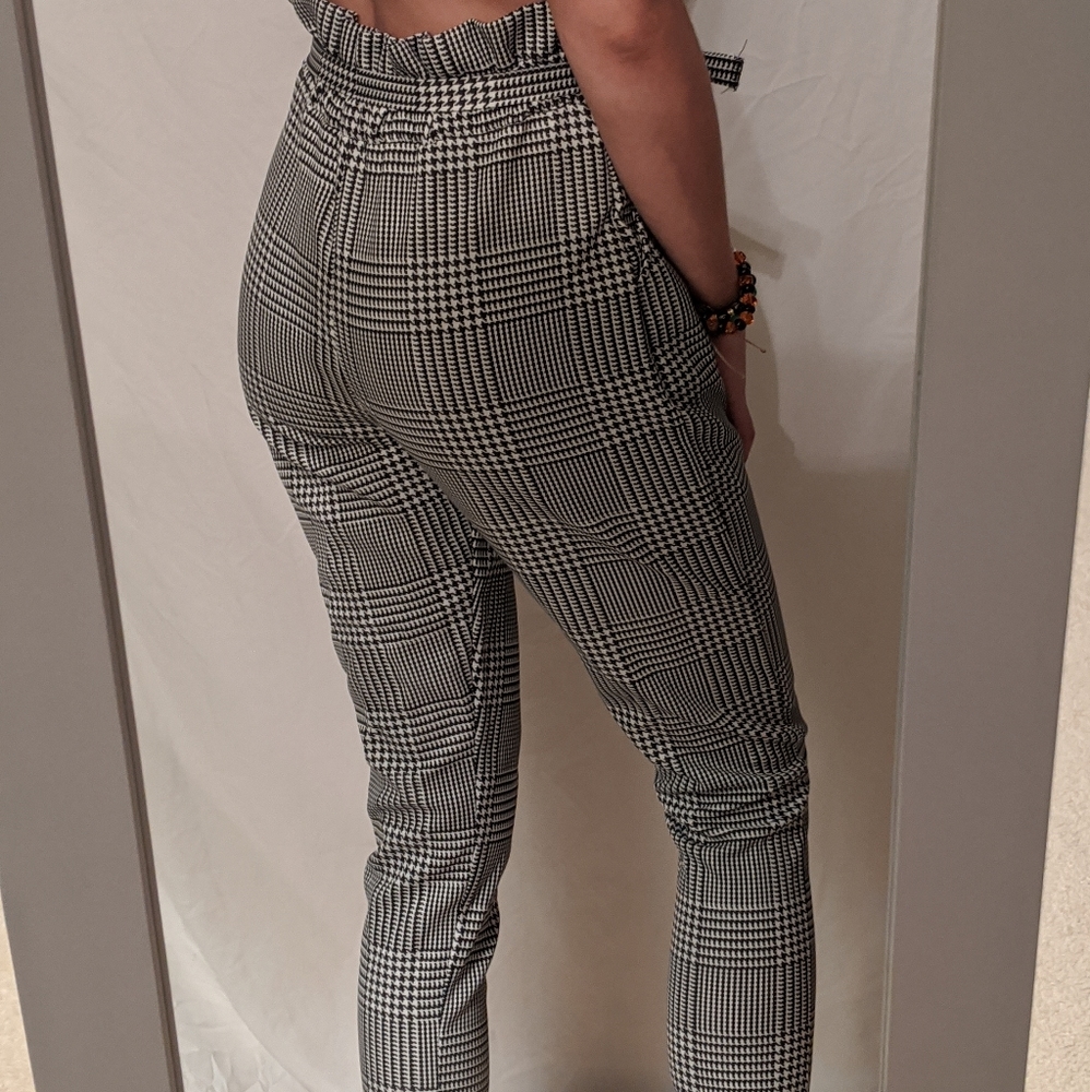 NWT Paper Bag Houndstooth Pants